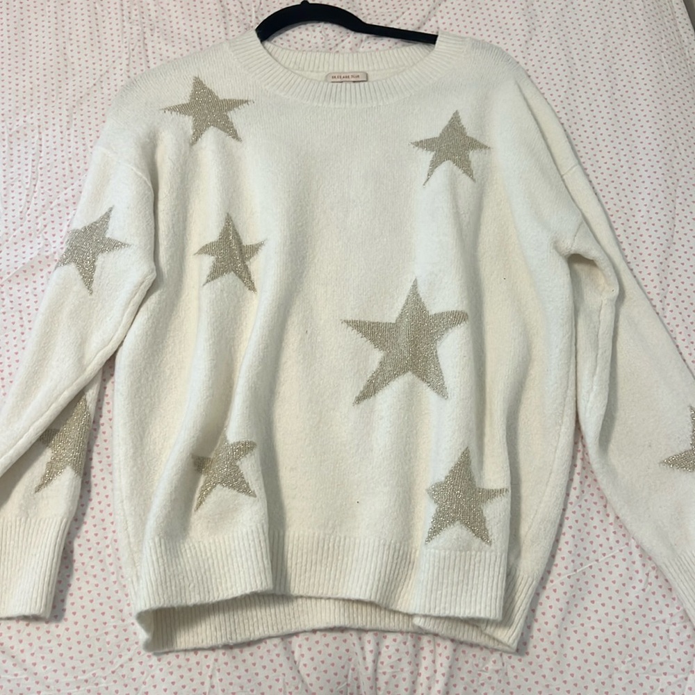 Preppy gold star sweater
